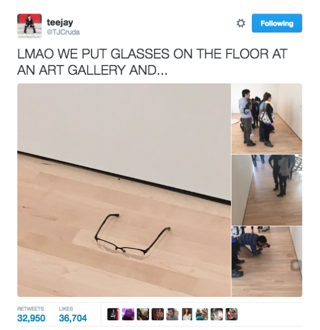 This Teen Put Glasses On The Floor Of A Gallery And People Thought It Was Art