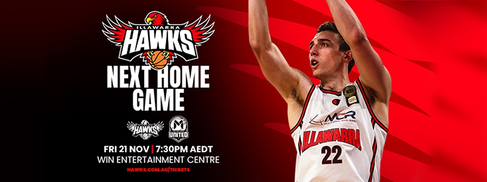 Win your way courtside for the Hawks vs Melbourne United game at WIN Entertainment Centre on Friday Nov 21