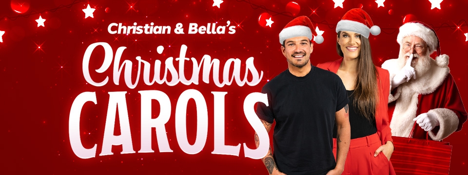 Enter your workplace's details to win a visit from Christian and Bella and their merry band of carolers