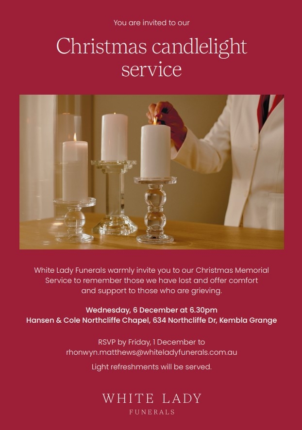 White Lady Funerals Illawarra Annual Christmas Remembrance Candlelight Service i98FM
