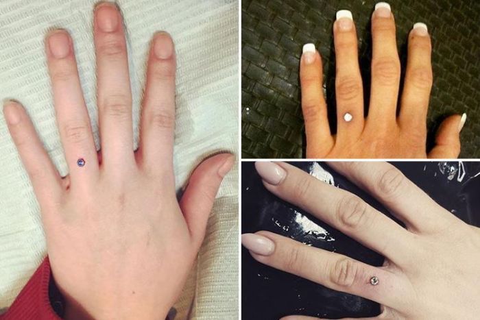 Brides-to-be are getting diamonds pierced into their engagement ring finger