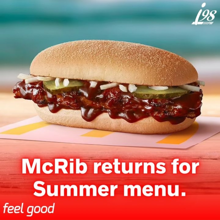 Love it or hate it the infamous McRib returns… i98FM