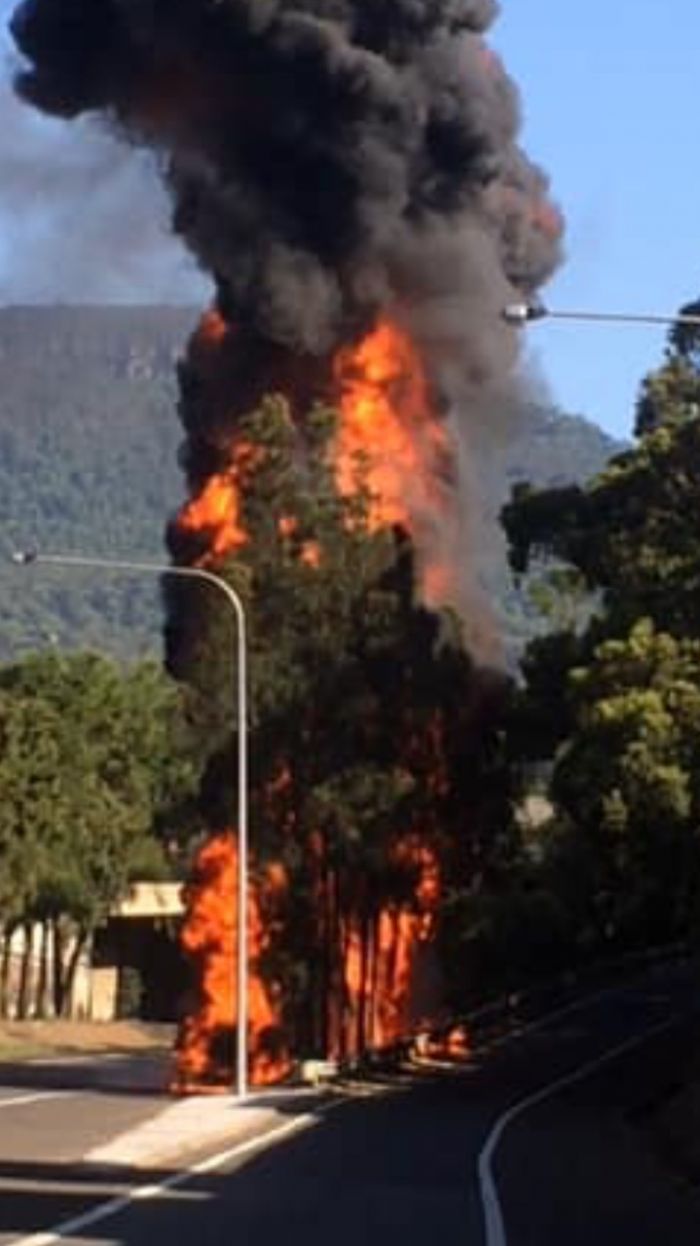 BREAKING: Petrol tanker on fire in West Wollongong